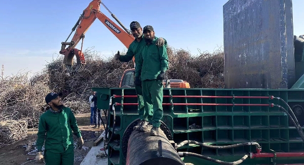 500T Twin main cylinders action heavy metal baler in UAE