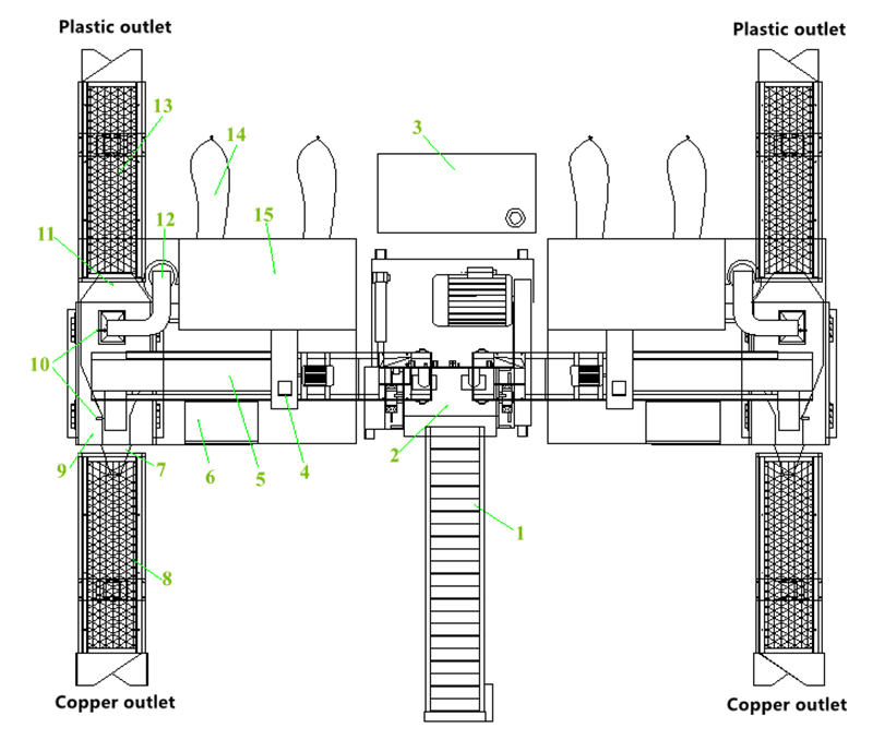 800s big wire granulating machine diagram